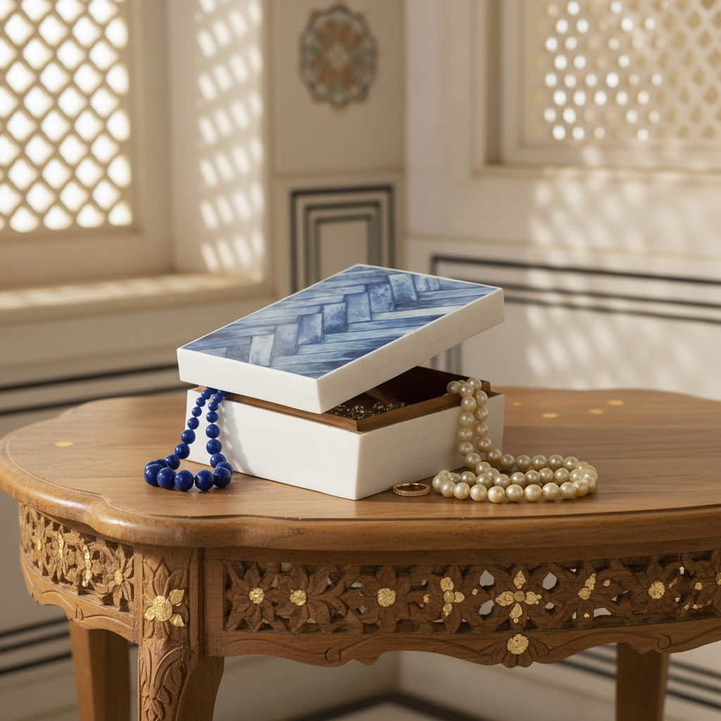 The Art of Bone Inlay: Crafting a Chevron Mosaic Jewelry Box