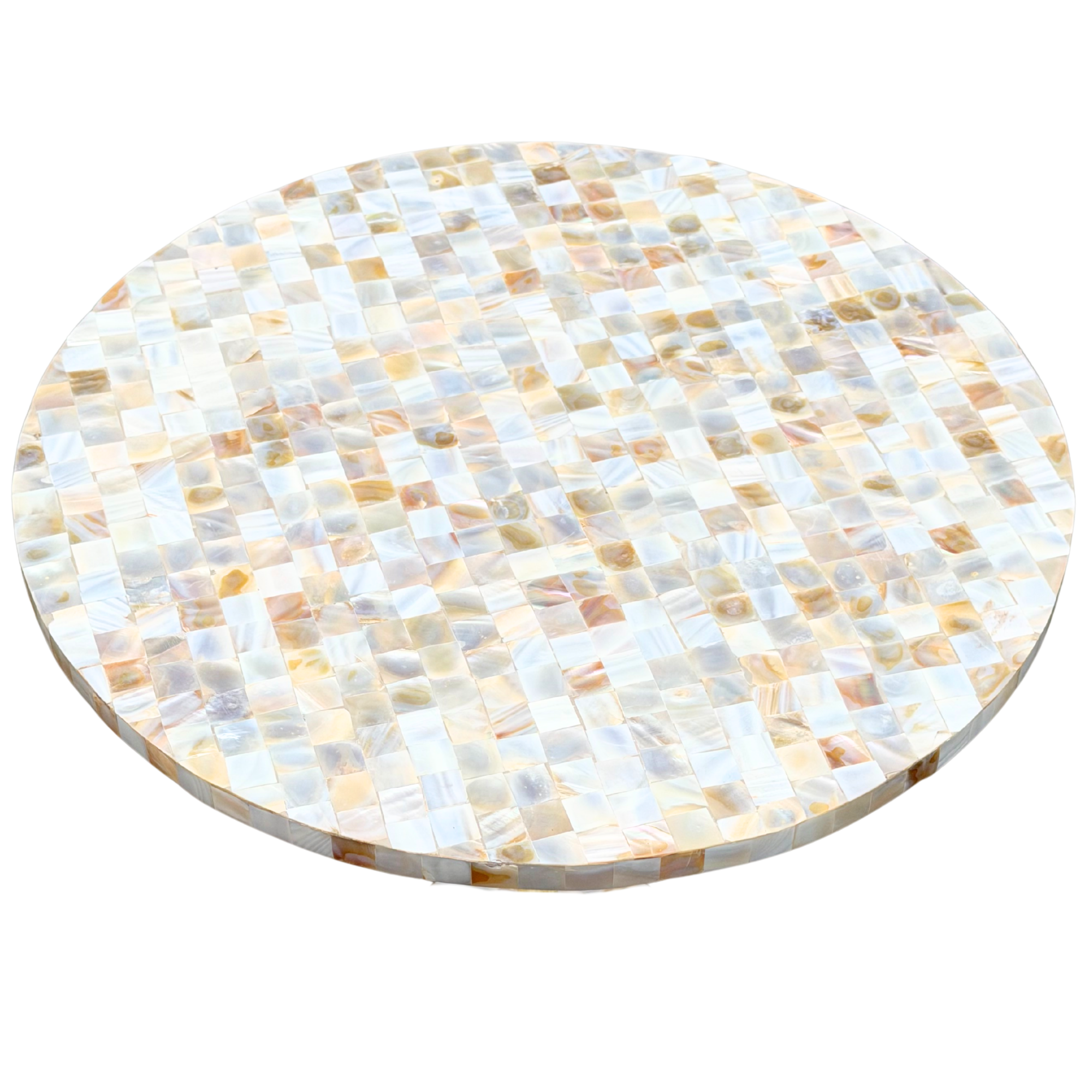 Mother of Pearl Side Table - Handcrafted Brass Accent | Luxury Bedside