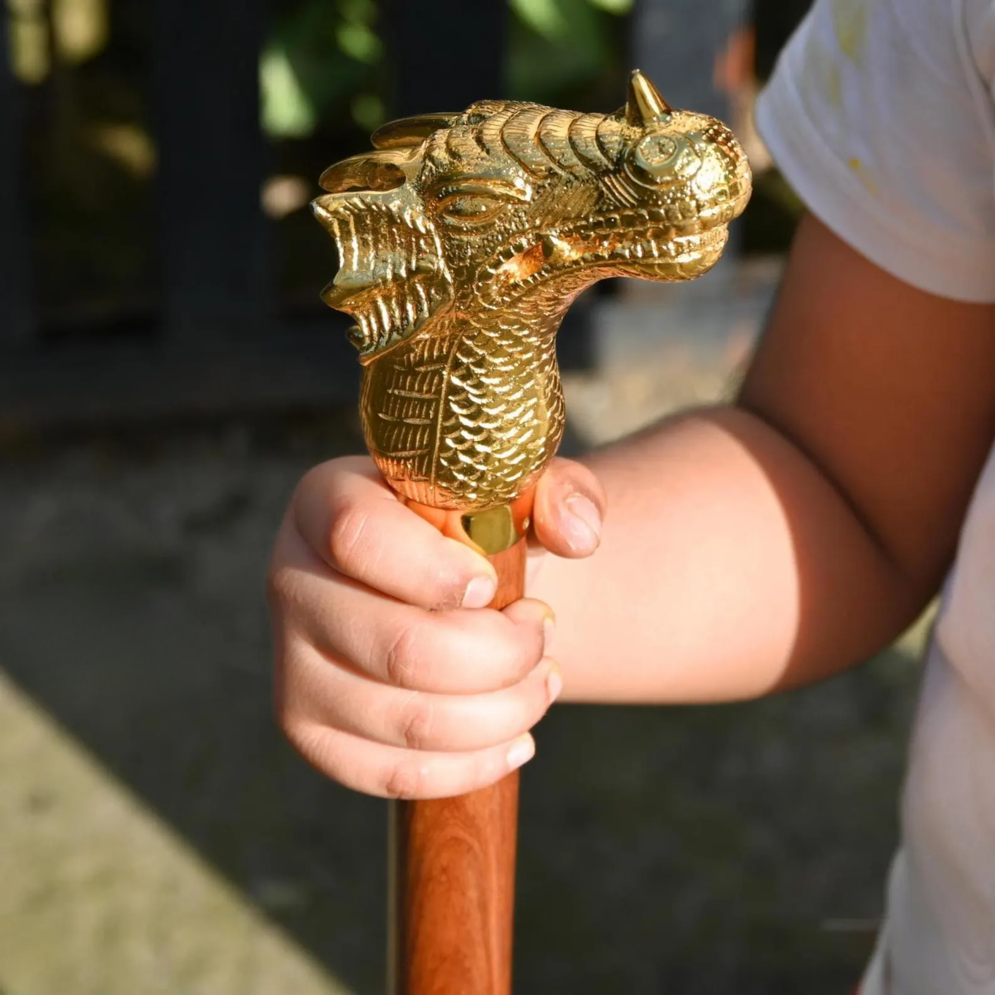 Brass Dragon Walking Cane - Gothic Royal Decor Vintage Collectible