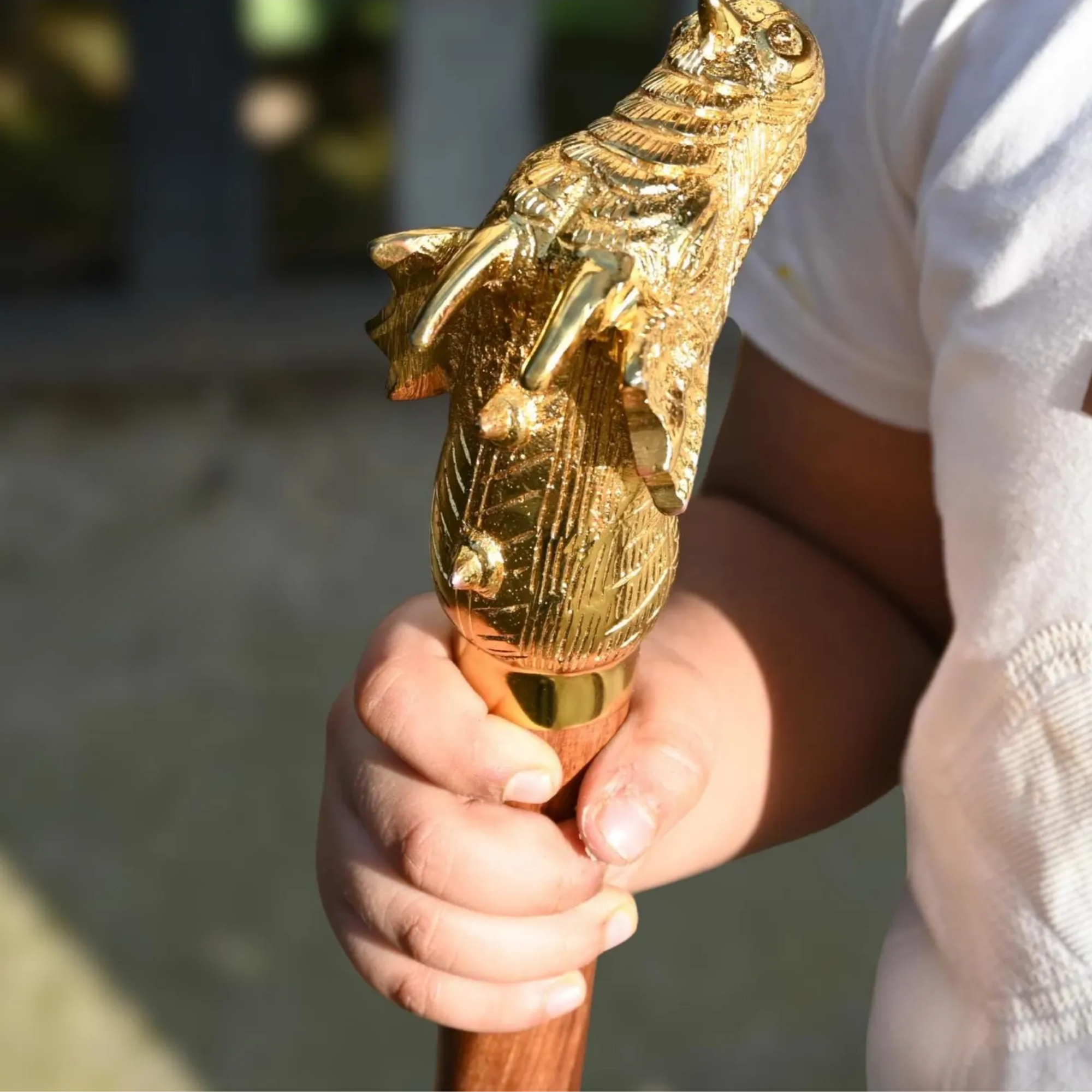 Brass Dragon Walking Cane - Gothic Royal Decor Vintage Collectible