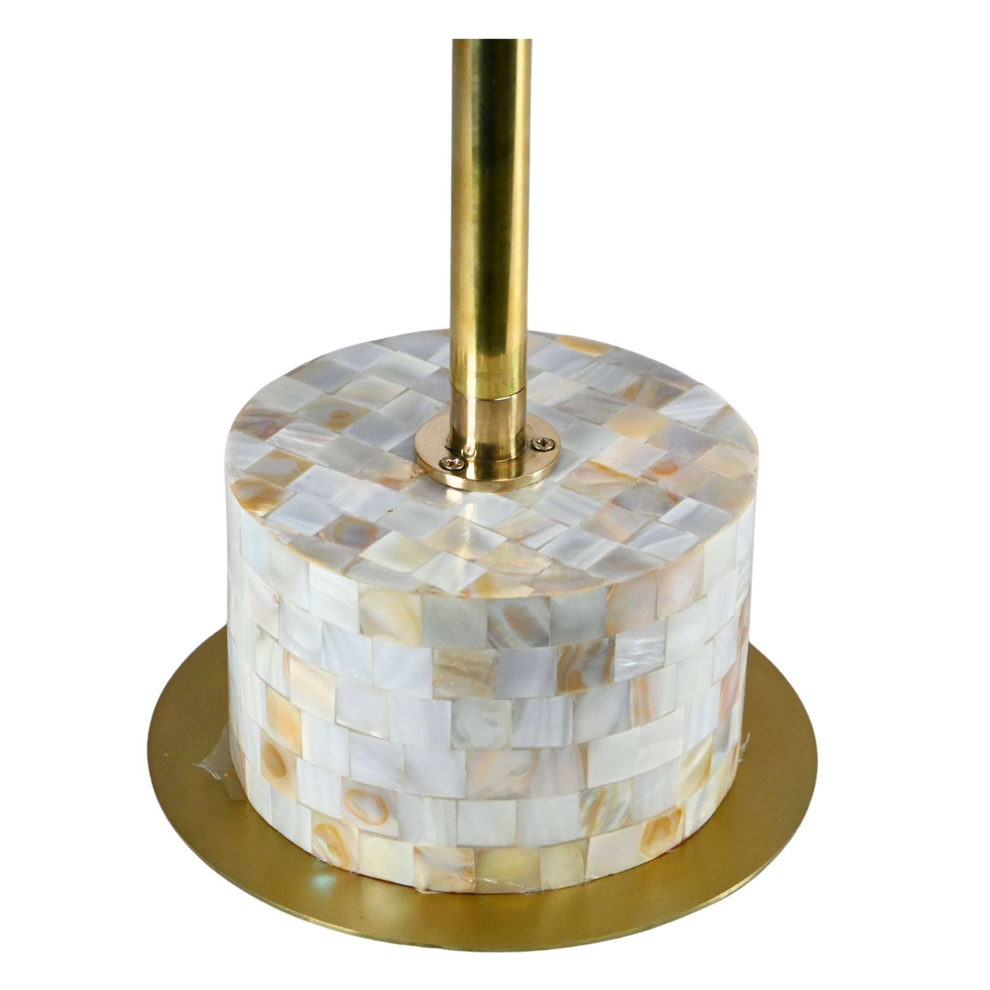 Mother of Pearl Side Table - Handcrafted Brass Accent | Luxury Bedside