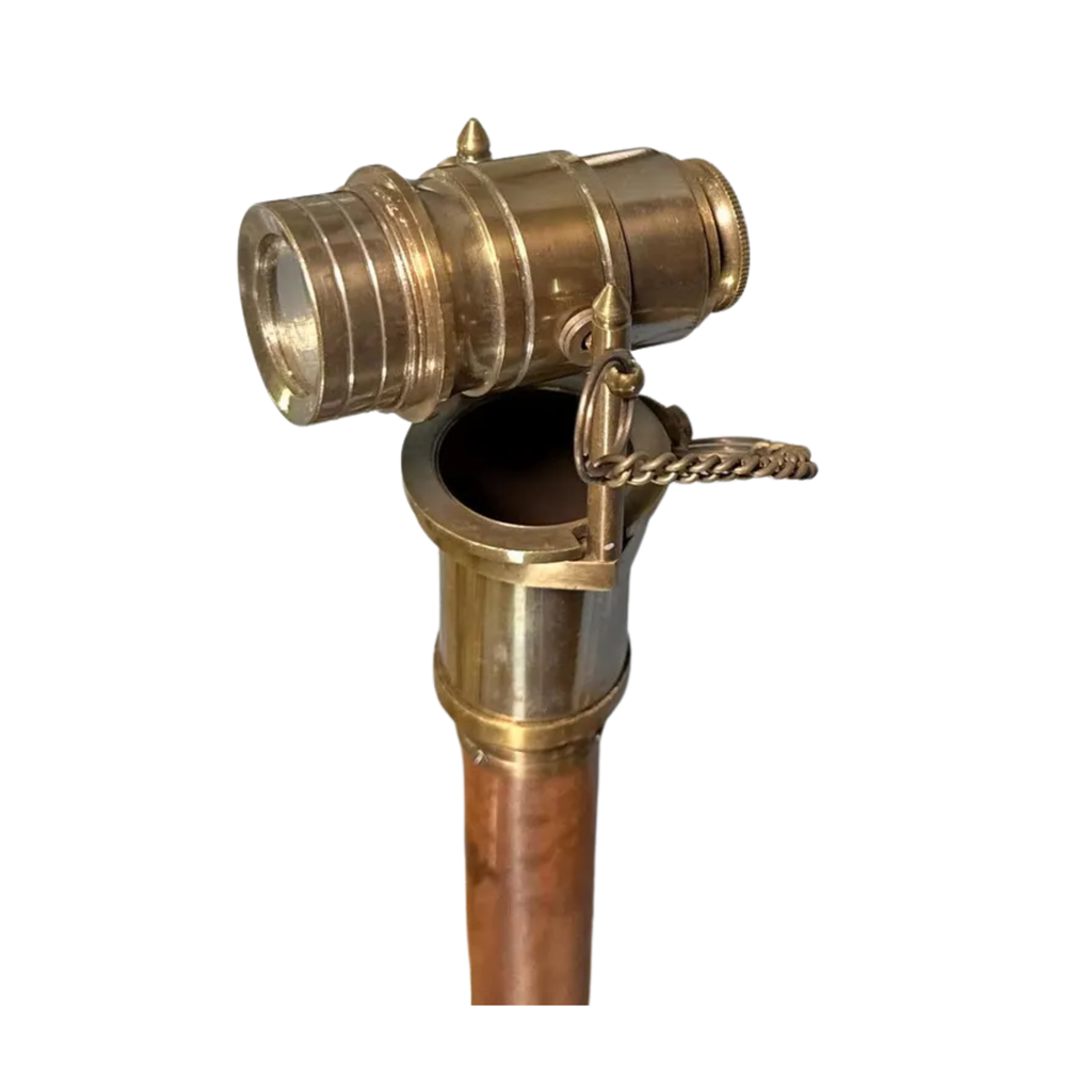 Antique Brass Spyglass Walking Cane - Nautical Telescope Vintage Walking Stick