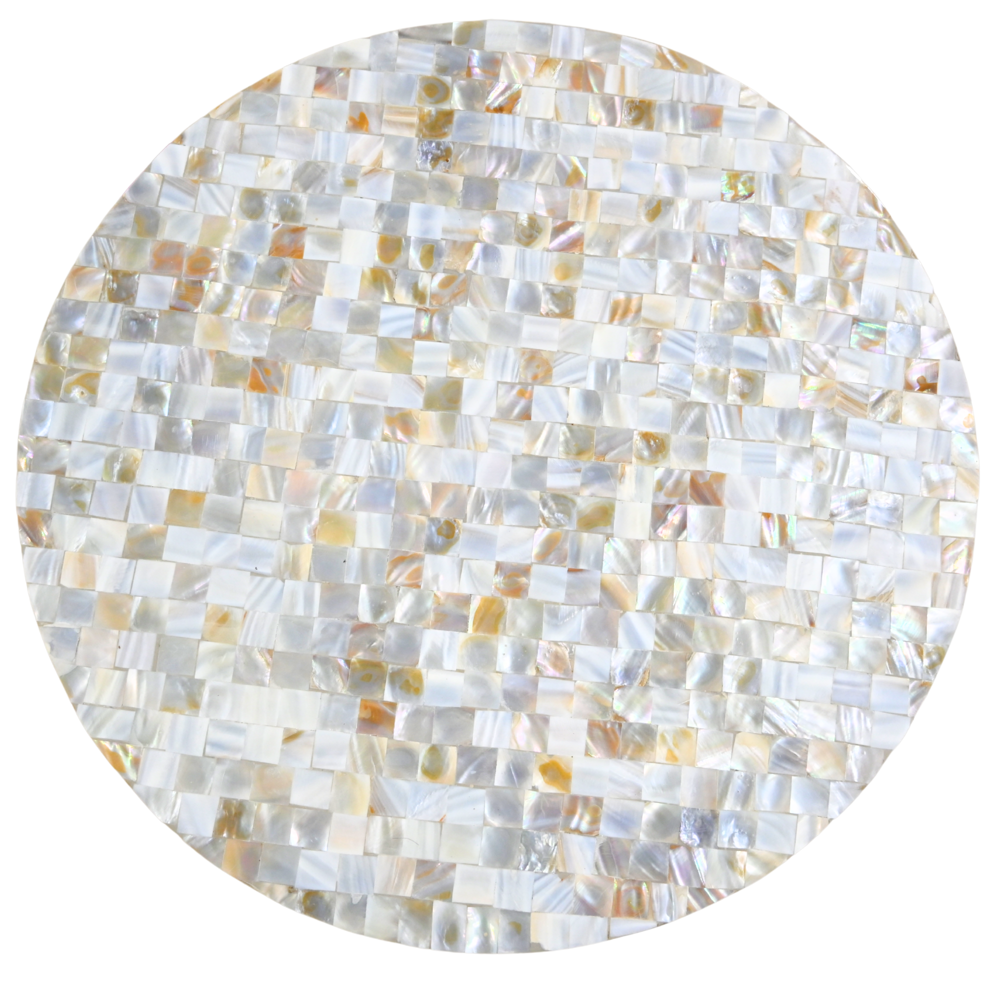 Mother of Pearl Side Table - Handcrafted Brass Accent | Luxury Bedside