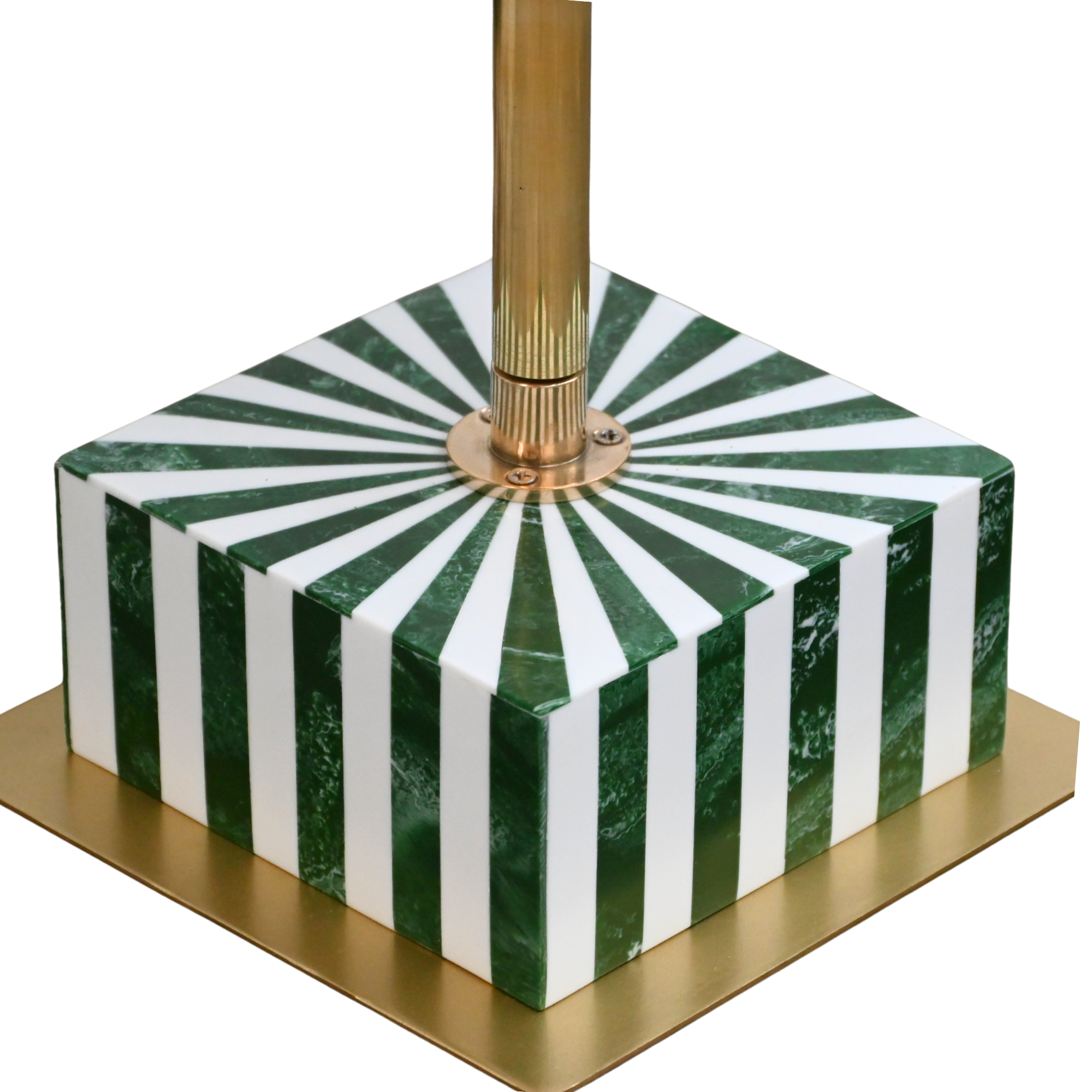 Handmade Green & White Resin Inlay Square Side Table | Sunburst Geometric Pattern | Moroccan Boho Bedside Accent