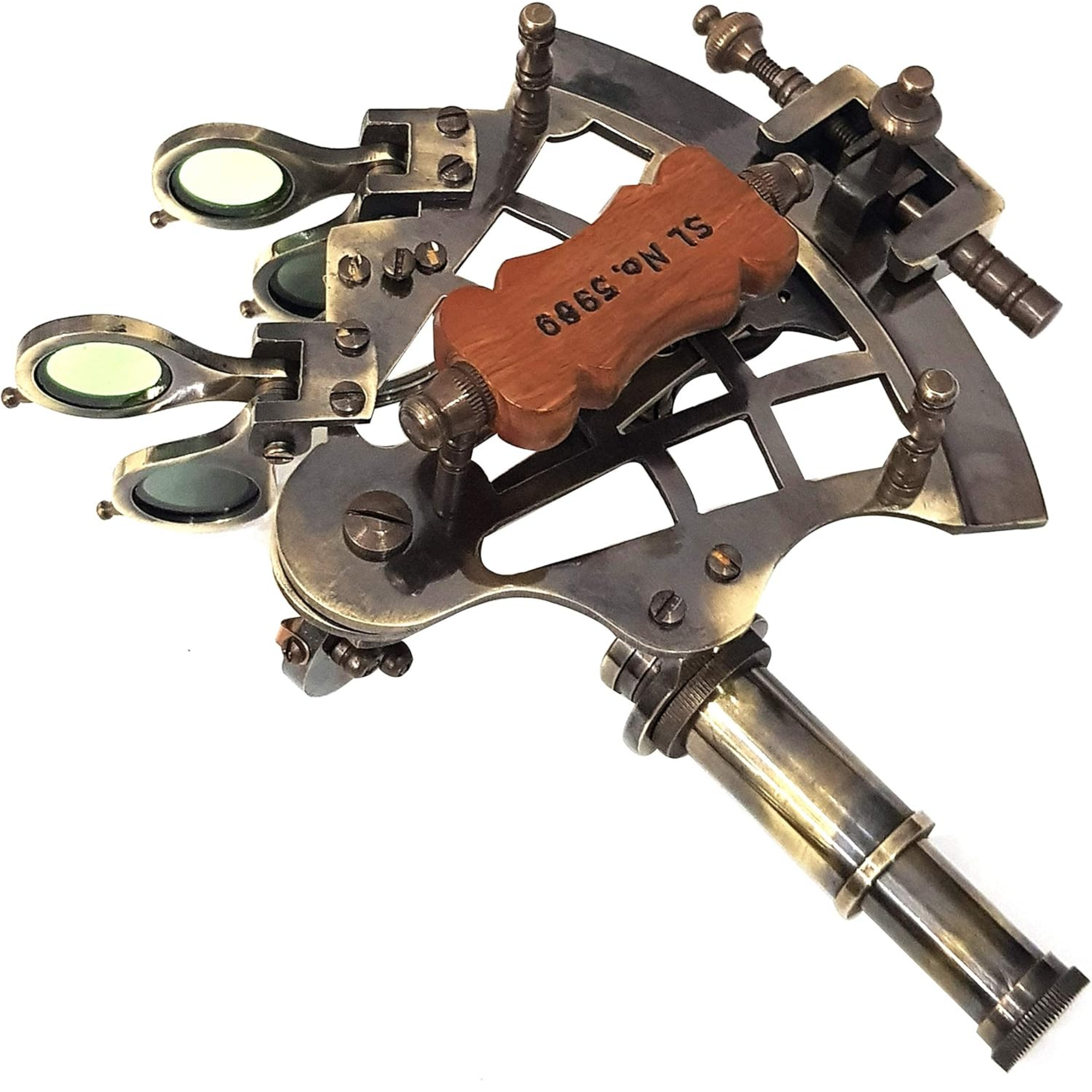 J Scott London Brass Sextant 5 Inch - Educational Calibrated Wooden Box