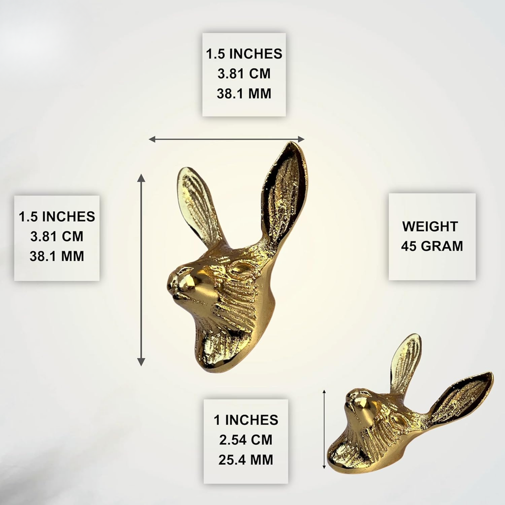 Shiny Brass Deer Head Cabinet Knobs – Animal Drawer Pulls for Home Office Furniture Kitchen Cabinets Dressers