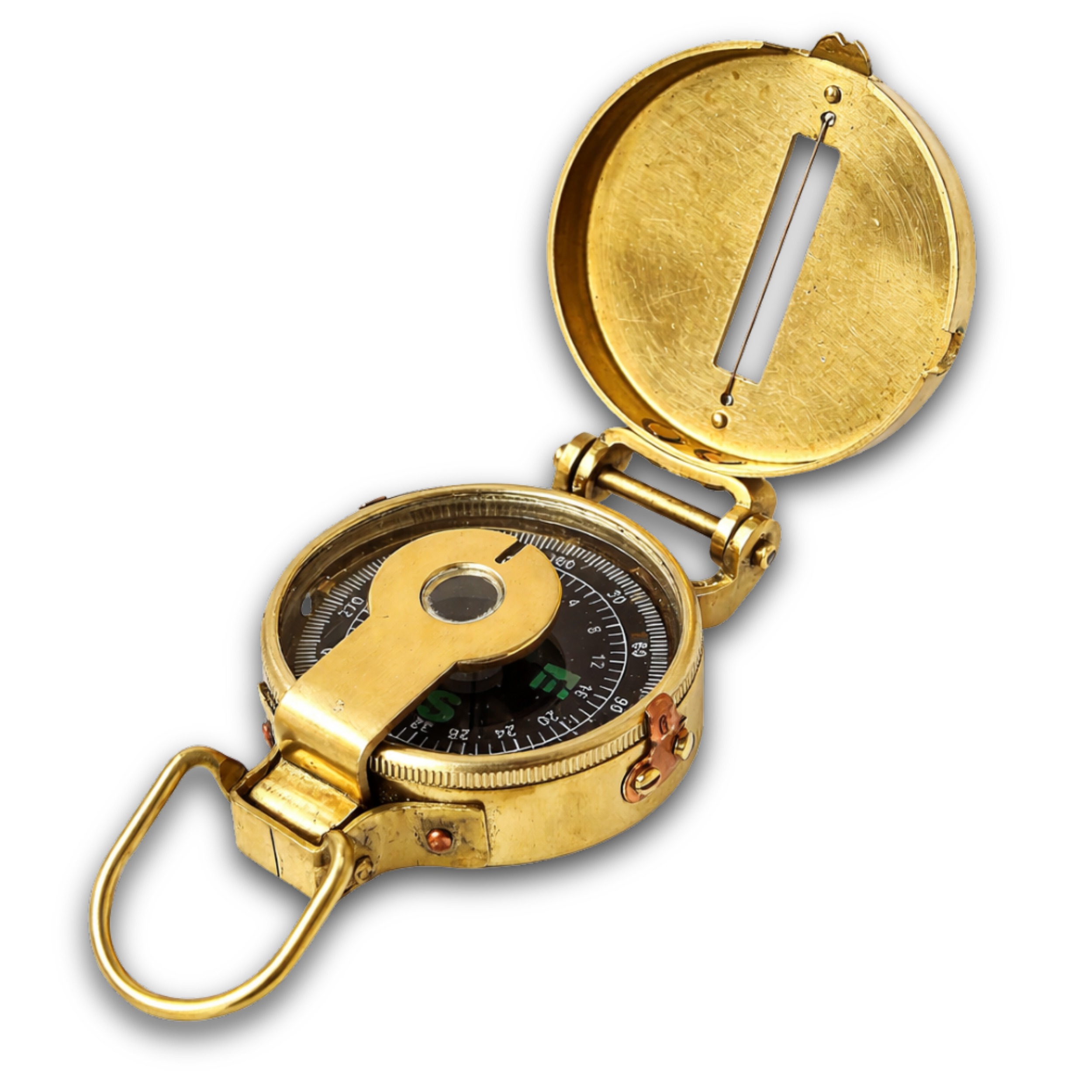 Brass nautical lansatic compass navigational collectible gift for marine vintage collections