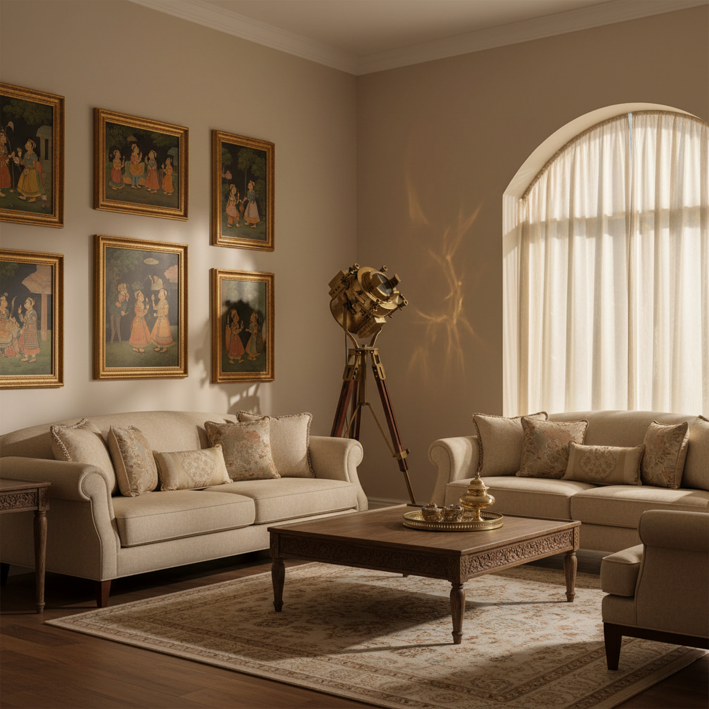 Antique Theater Tripod Marine Searchlight - LED Wooden Tripod Floor Lamp 45 Inch