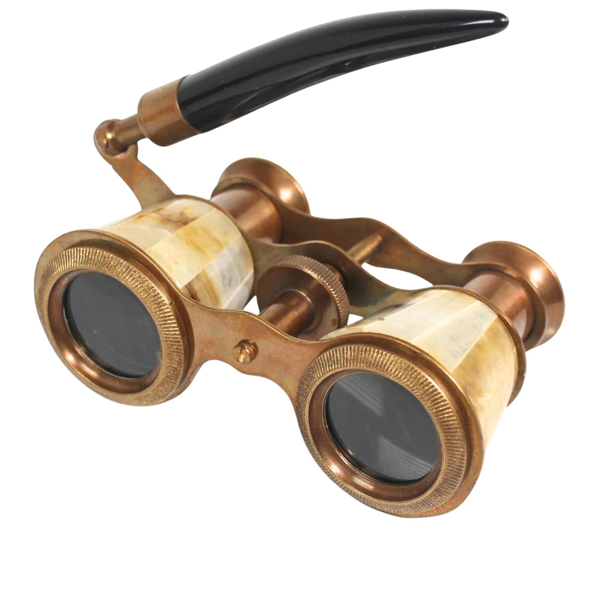Vintage Opera Glasses with Horn Handle - Antique Brass Theater Binoculars Gift