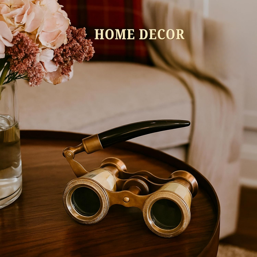 Vintage Opera Glasses with Horn Handle - Antique Brass Theater Binoculars Gift
