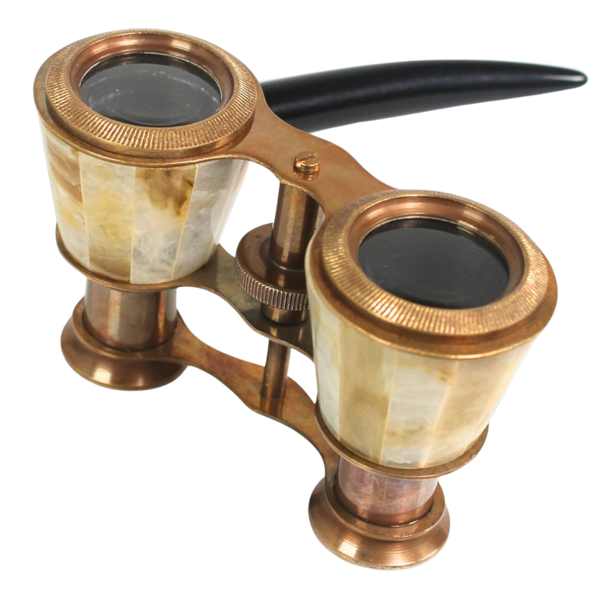 Vintage Opera Glasses with Horn Handle - Antique Brass Theater Binoculars Gift