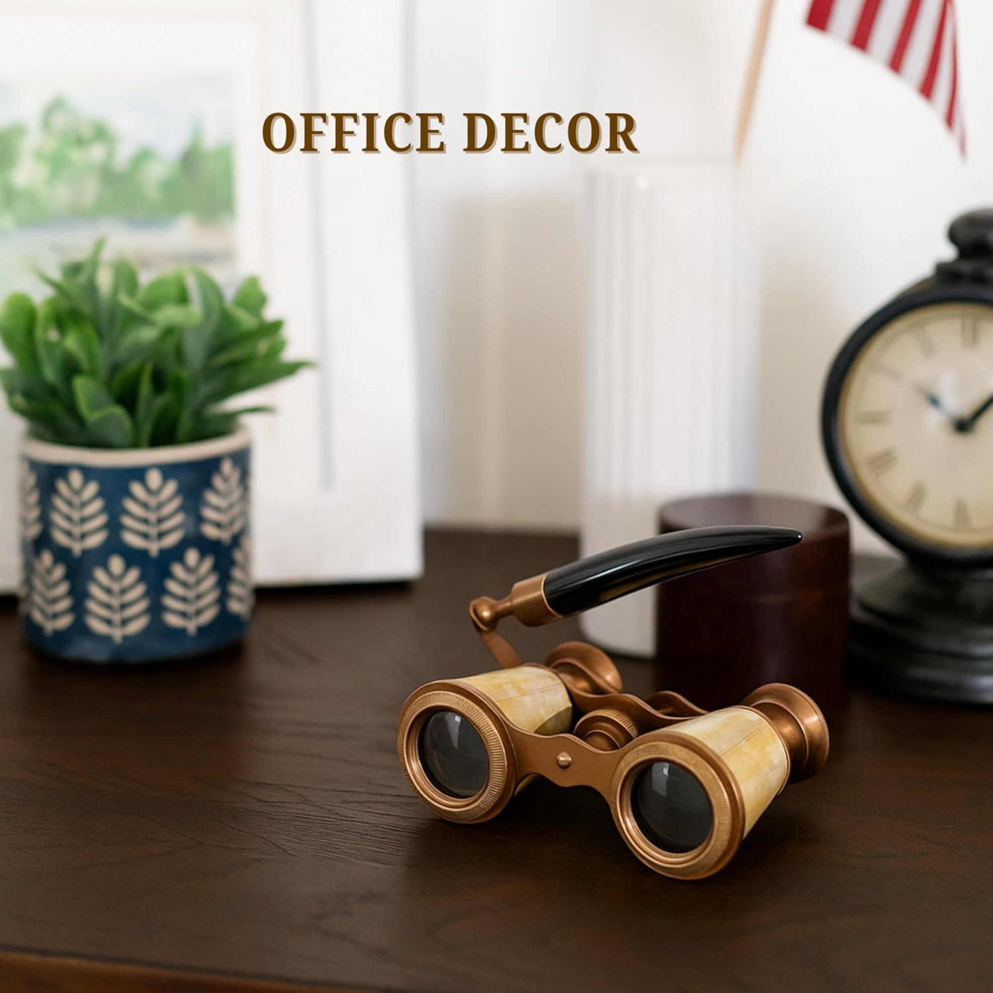 Vintage Opera Glasses with Horn Handle - Antique Brass Theater Binoculars Gift