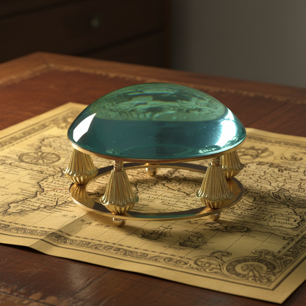 Nautical Map Reader Brass Magnifying Glass - Royal Design Vintage Marine Decor