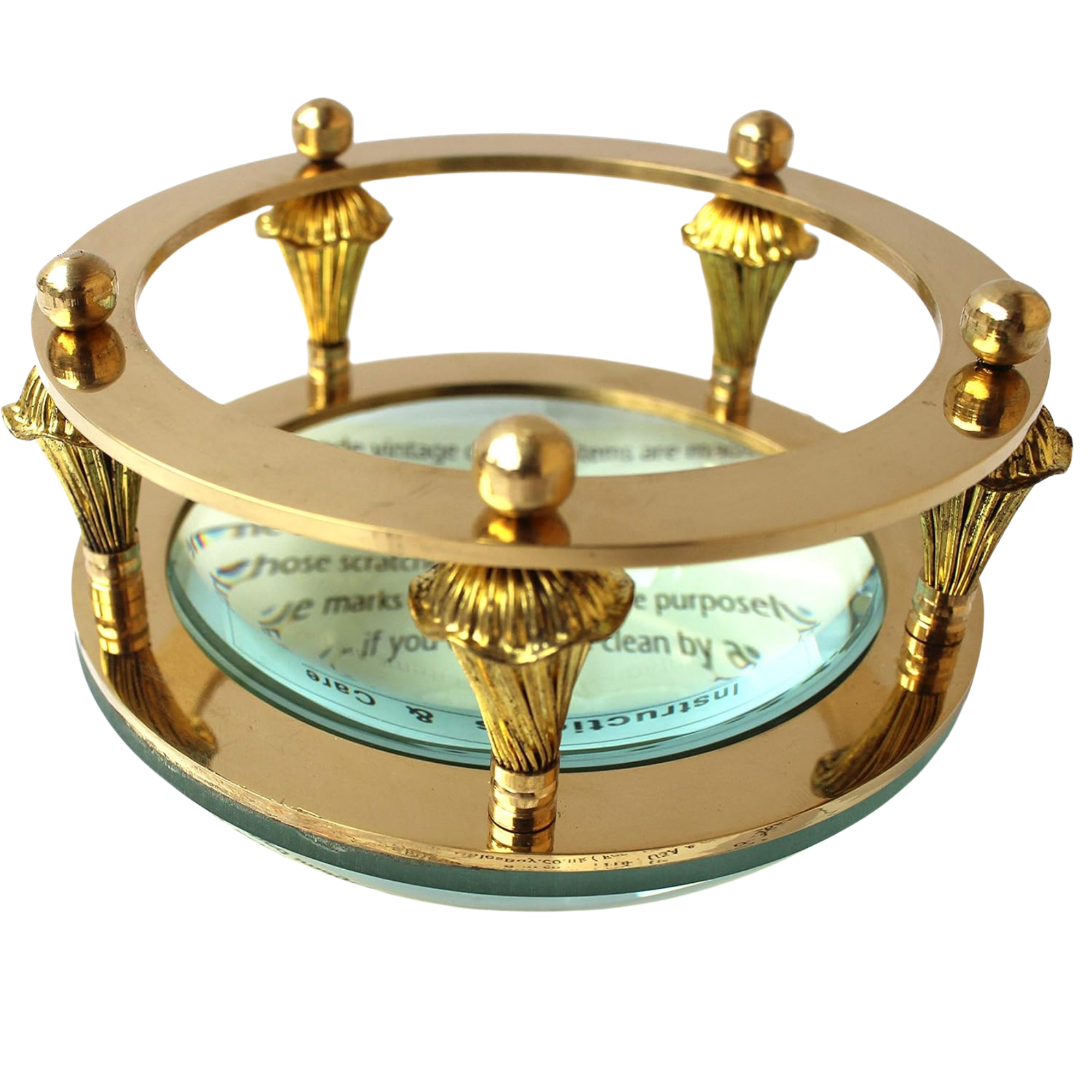 Nautical Map Reader Brass Magnifying Glass - Royal Design Vintage Marine Decor