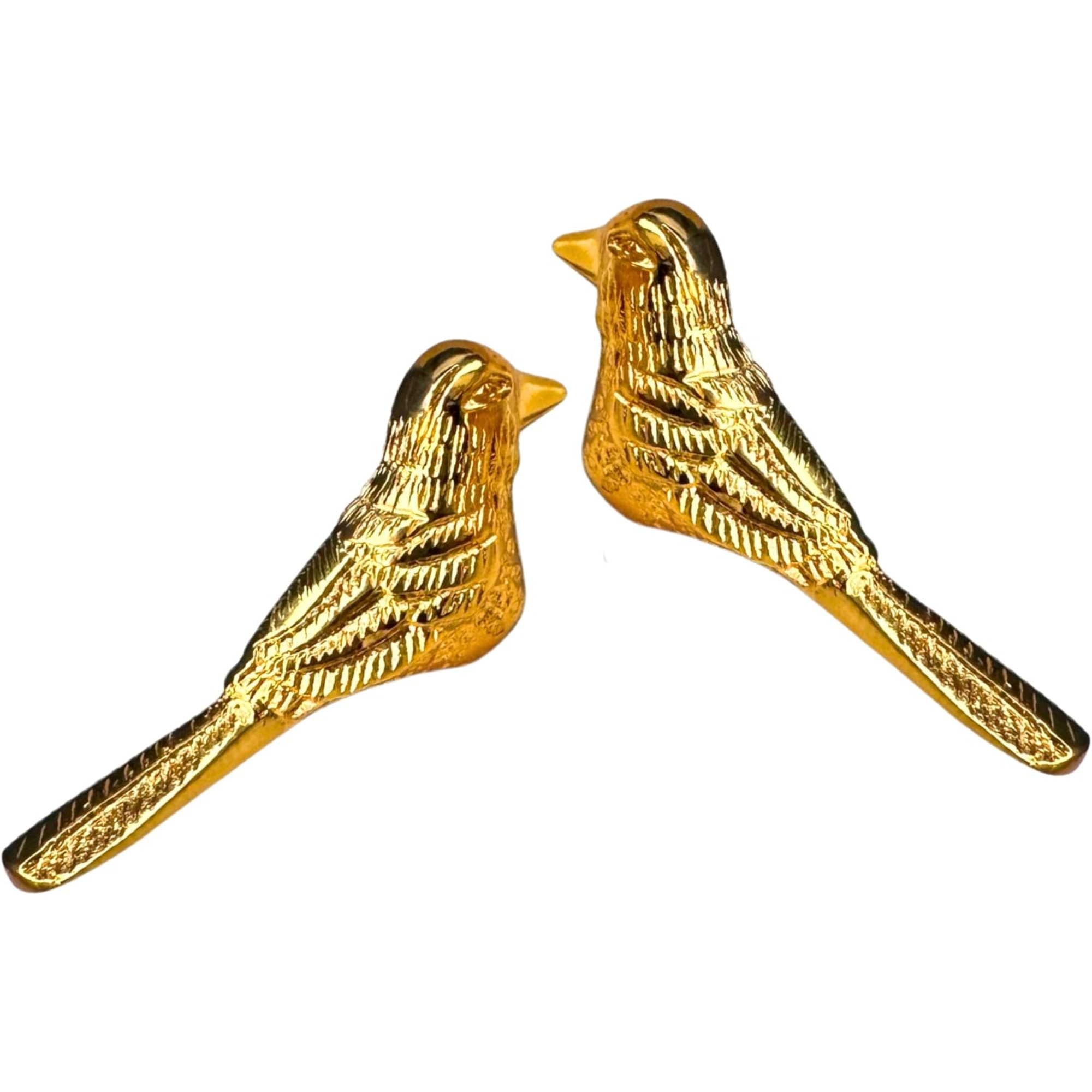 Artisan Brass Bird Knobs – Set of 2 Golden Cabinet Pulls & Decorative Handles for Cupboards, Dressers, Wardrobes and Kitchen Furniture