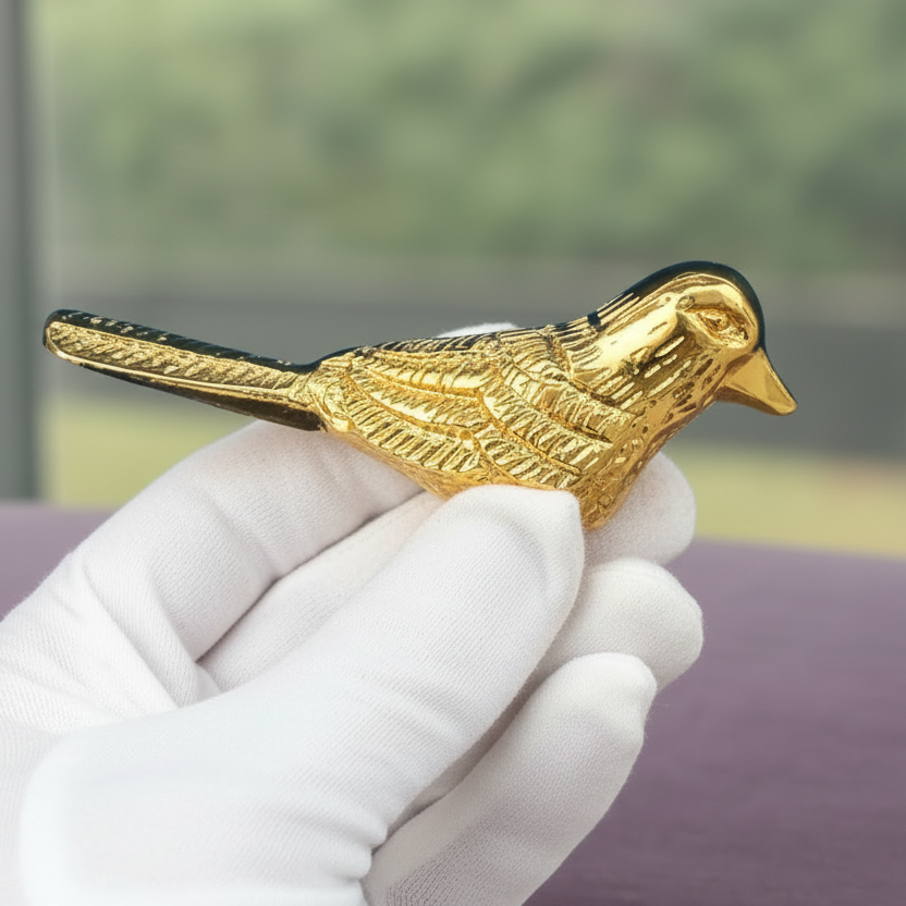 Artisan Brass Bird Knobs – Set of 2 Golden Cabinet Pulls & Decorative Handles for Cupboards, Dressers, Wardrobes and Kitchen Furniture