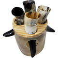 Viking Drinking Horn with Stand Set of 4 - Authentic Norse Ale Cups