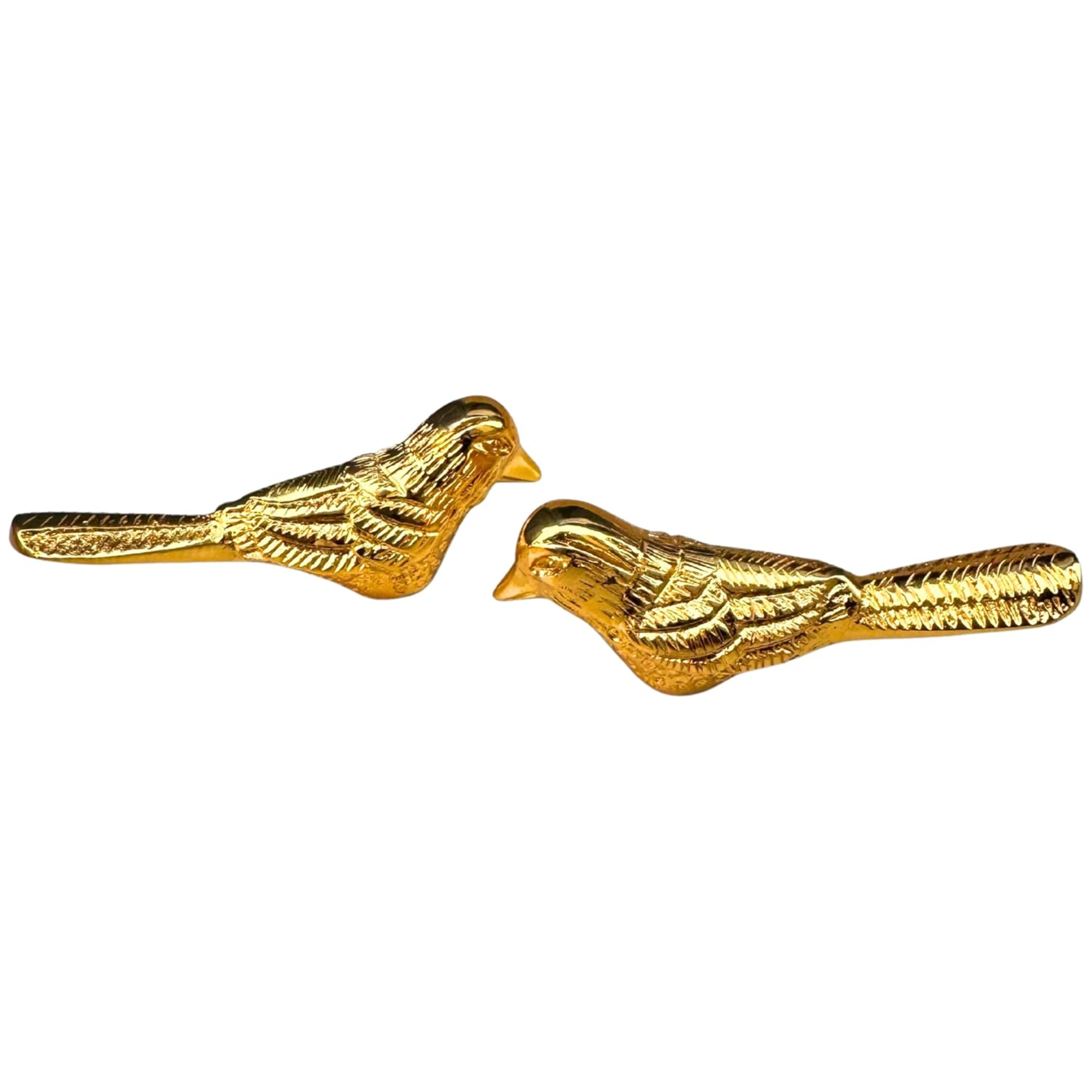 Artisan Brass Bird Knobs – Set of 2 Golden Cabinet Pulls & Decorative Handles for Cupboards, Dressers, Wardrobes and Kitchen Furniture