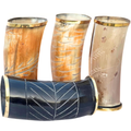 Medieval Horn Mugs Set of 4 - 300ml Handcrafted Viking Drinkware