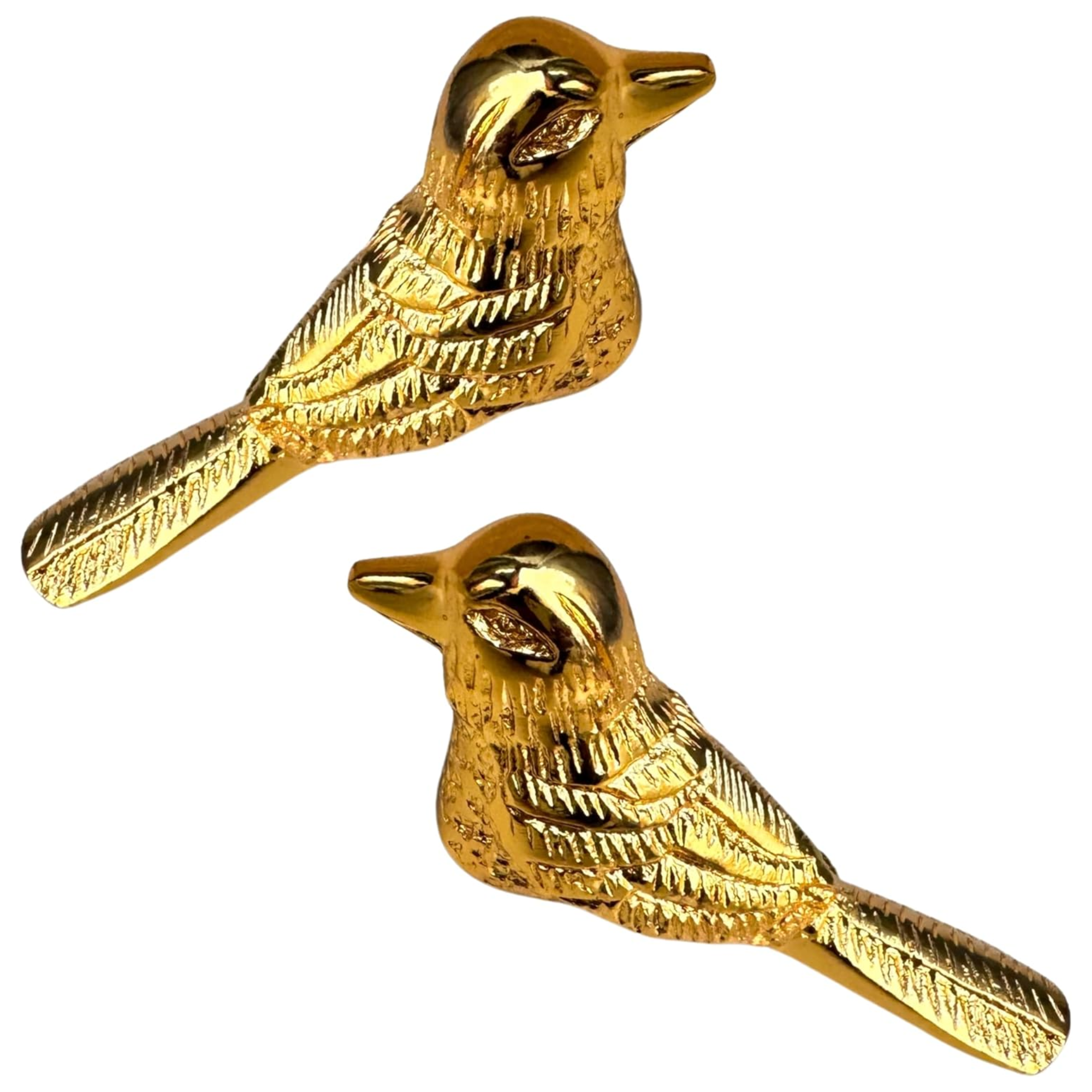 Artisan Brass Bird Knobs – Set of 2 Golden Cabinet Pulls & Decorative Handles for Cupboards, Dressers, Wardrobes and Kitchen Furniture