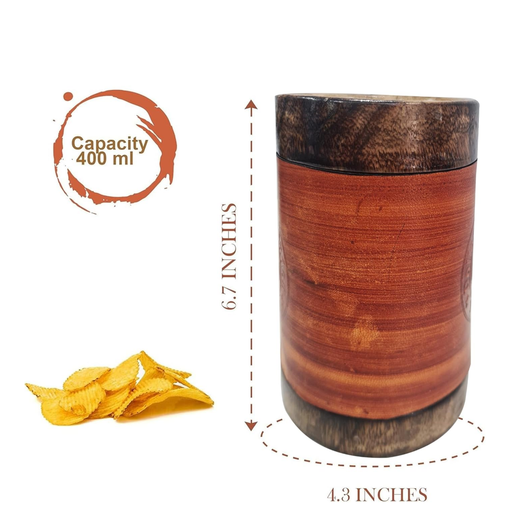 Antique Wooden Coffee Mug with Leather Wrap - Hand Carved Rustic Tankard 400ml