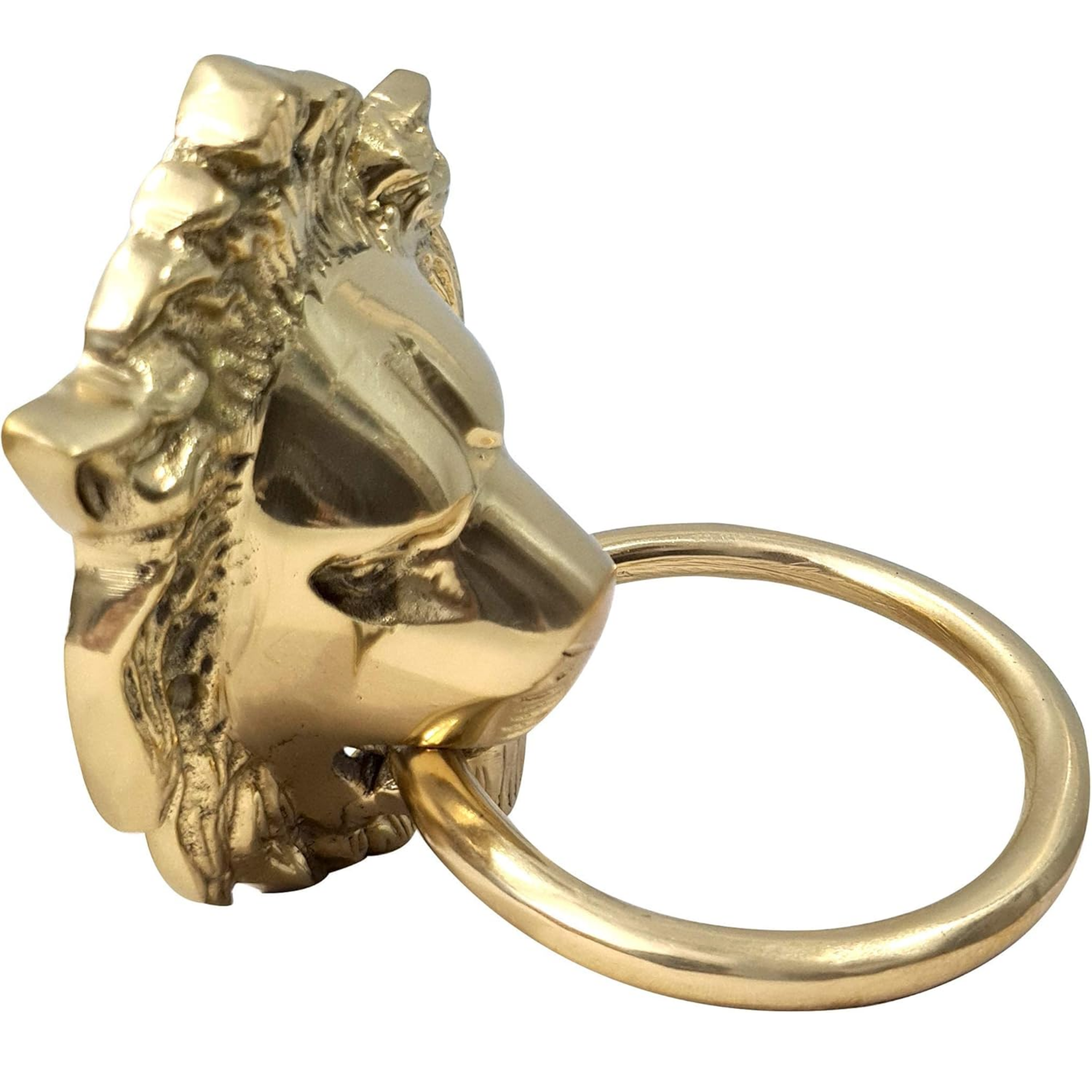 Vintage Brass Lion Door Knocker - Authentic Gate Handle Pull Home Decor