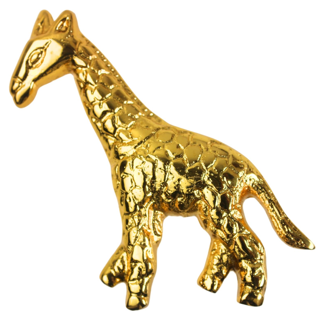 Vintage Shiny Brass Giraffe Cabinet Knob – Unique Animal Drawer Pull Handle for Room Dresser Cupboard & Closet Nature Theme Furniture Hardware