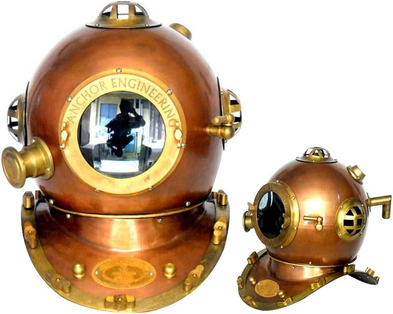 German Engineering 1921 Divers Helmet - Deep Sea Copper Finish 18 Inch