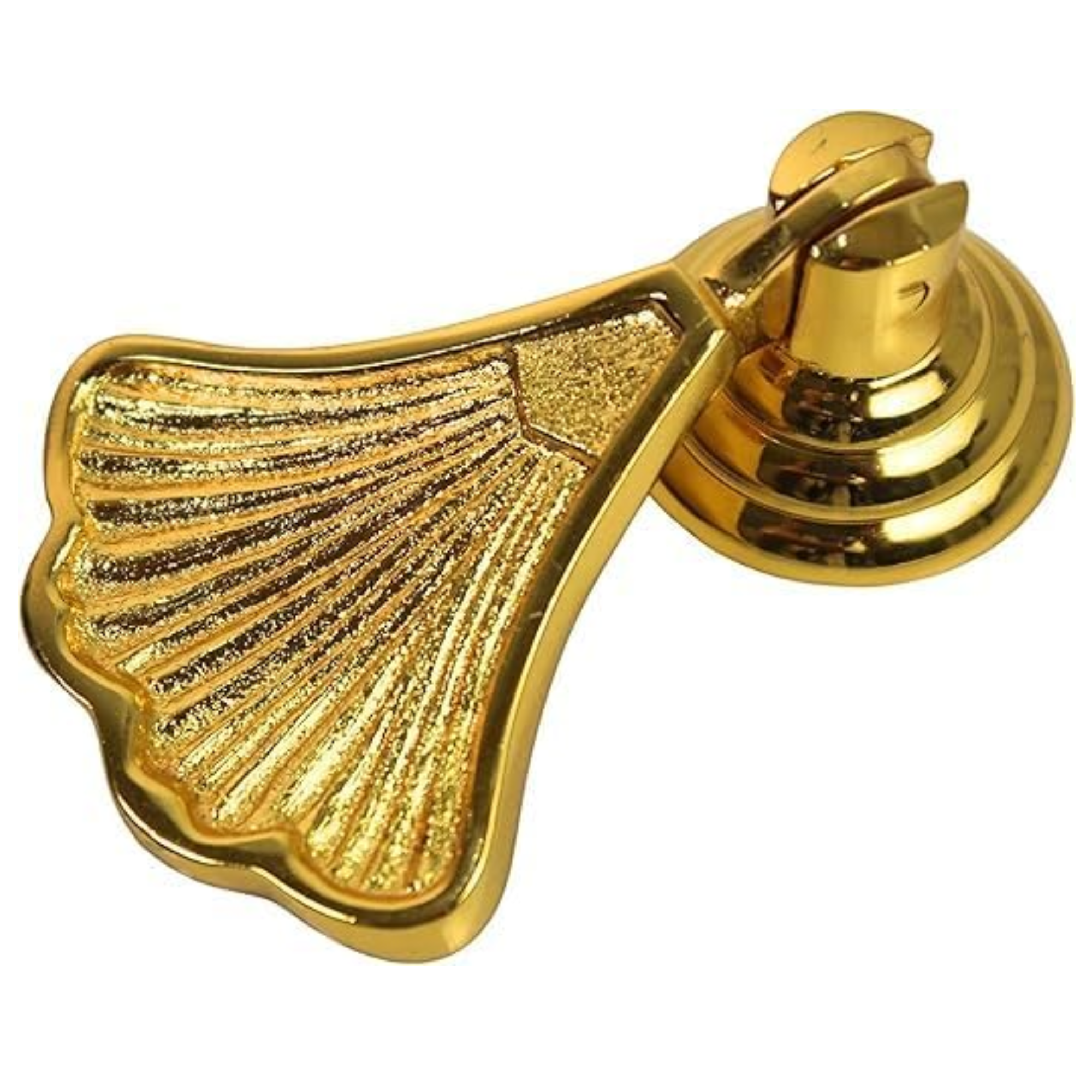 Shiny Brass Ginkgo Leaf Cabinet Knobs – Solid Brass Drawer Pulls Gold Finish Handles for Kitchen, Dresser, Wardrobe | Nature-Inspired Decorative Hardware
