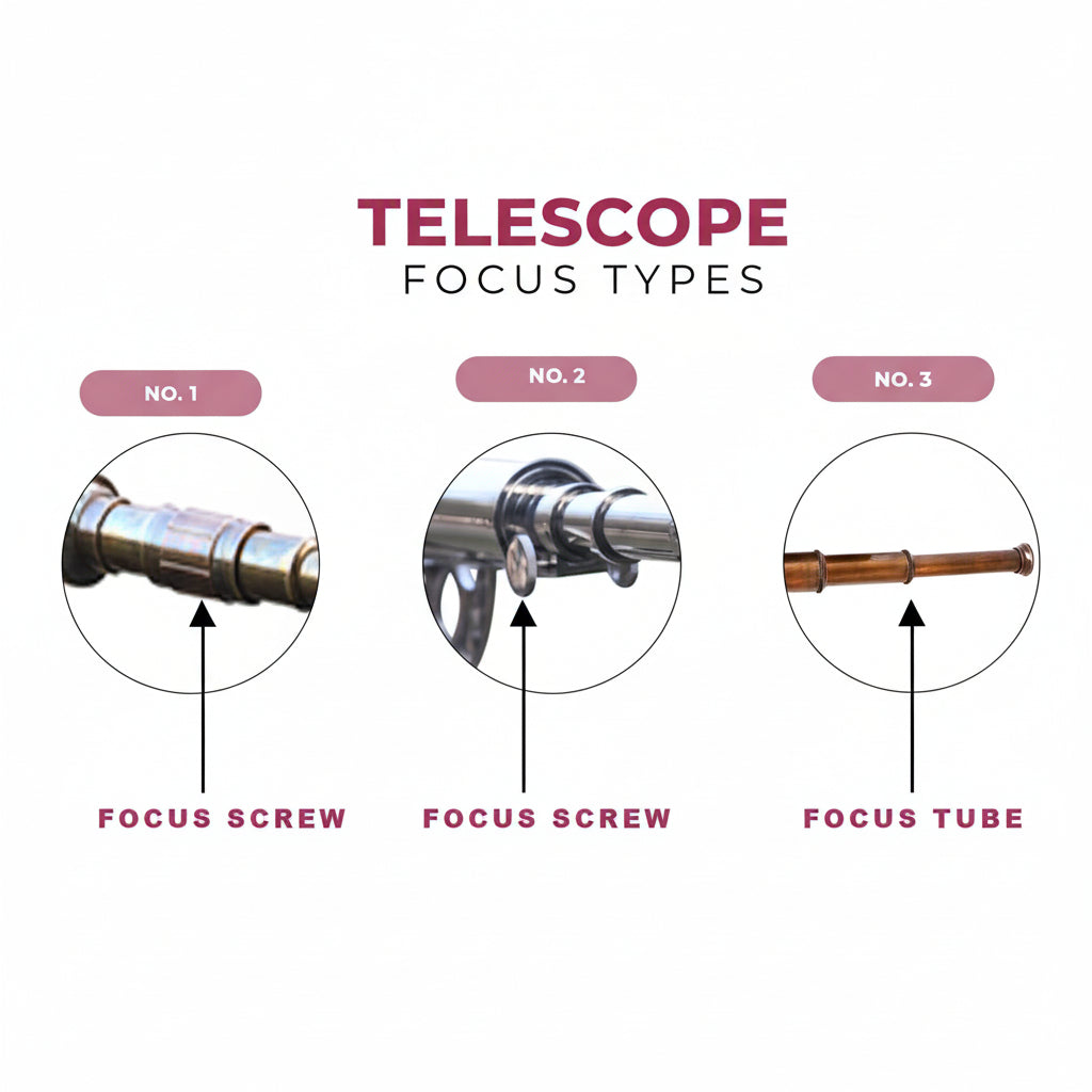Brass Spyglass Telescope Red Leather - 15x Magnification Wooden Tripod Nautical
