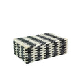 Handcrafted Bone Inlay Storage Box - White & Gray Wooden Jewelry Organizer