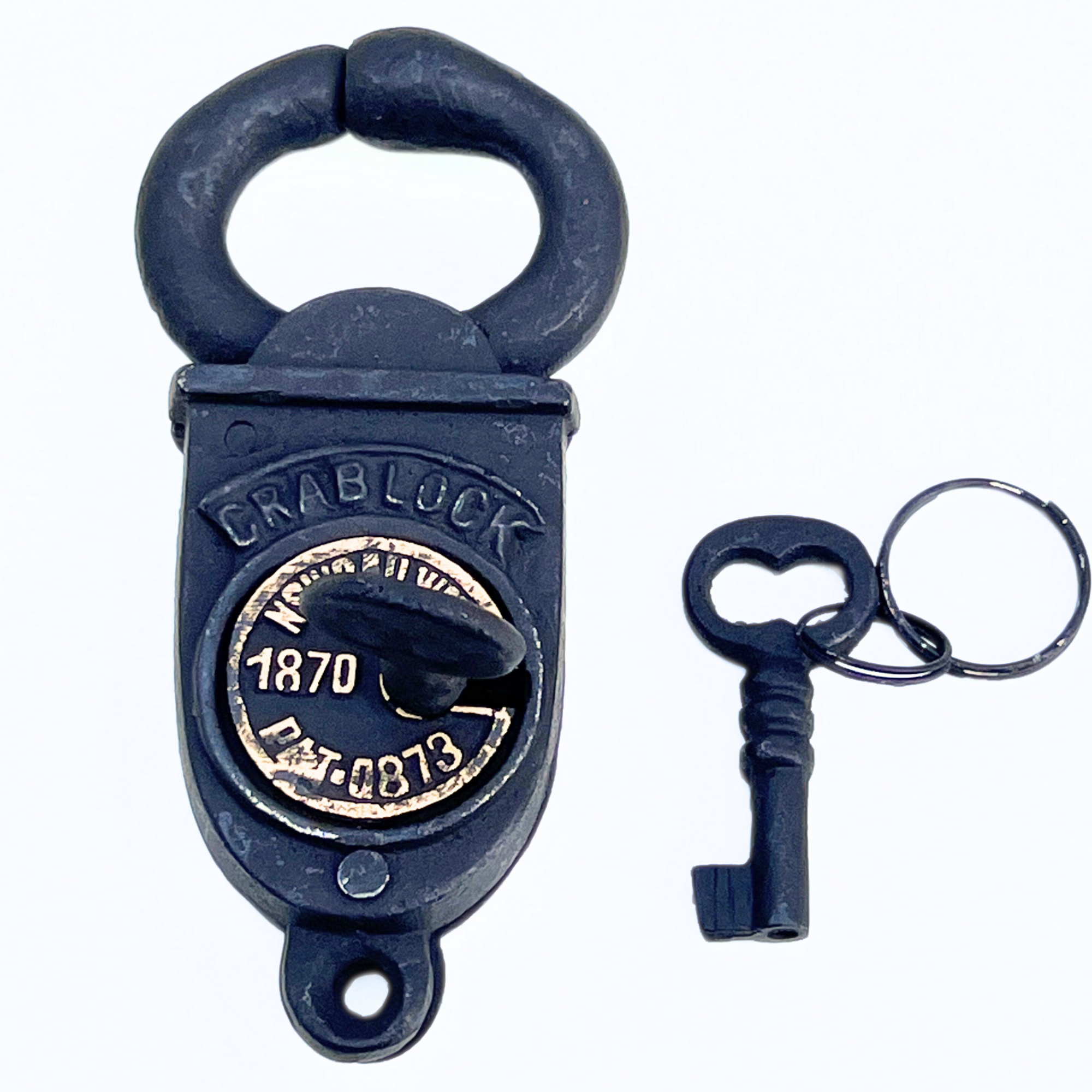 Vintage Cast Iron Crab Padlock - NSW Railways 1870 Antique Nautical Decor
