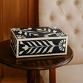 Luxury Bone Inlay Storage Box - Handcrafted Floral Jewelry Organizer