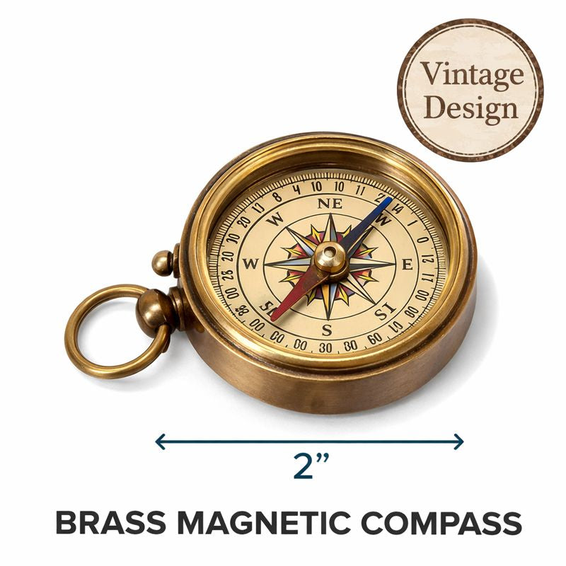 Brass nautical magnetic compass for collection and gift marine handmade unique compasses