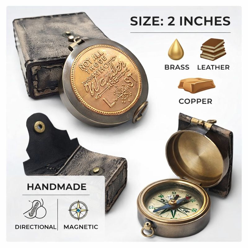 Brass nautical magnetic compass for collection and gift marine handmade unique compasses