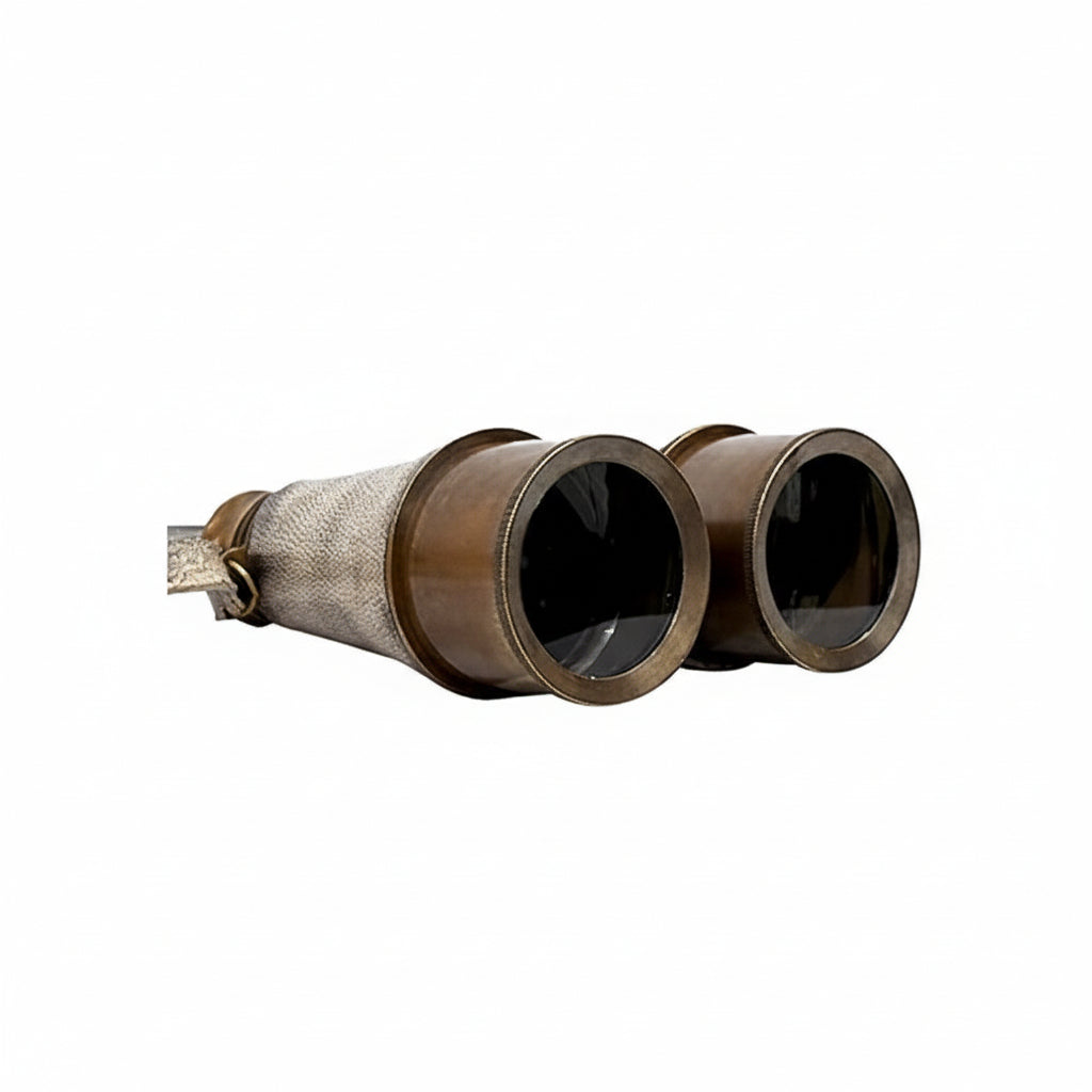 Brass Binocular Gray Leather Case - 15x Pirate Spotting Scope London 1915