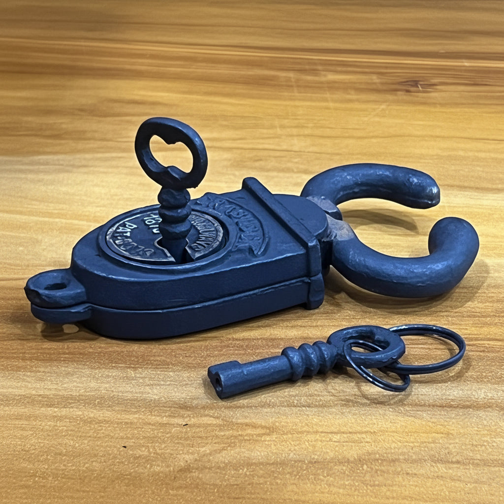 Vintage Cast Iron Crab Padlock - NSW Railways 1870 Antique Nautical Decor