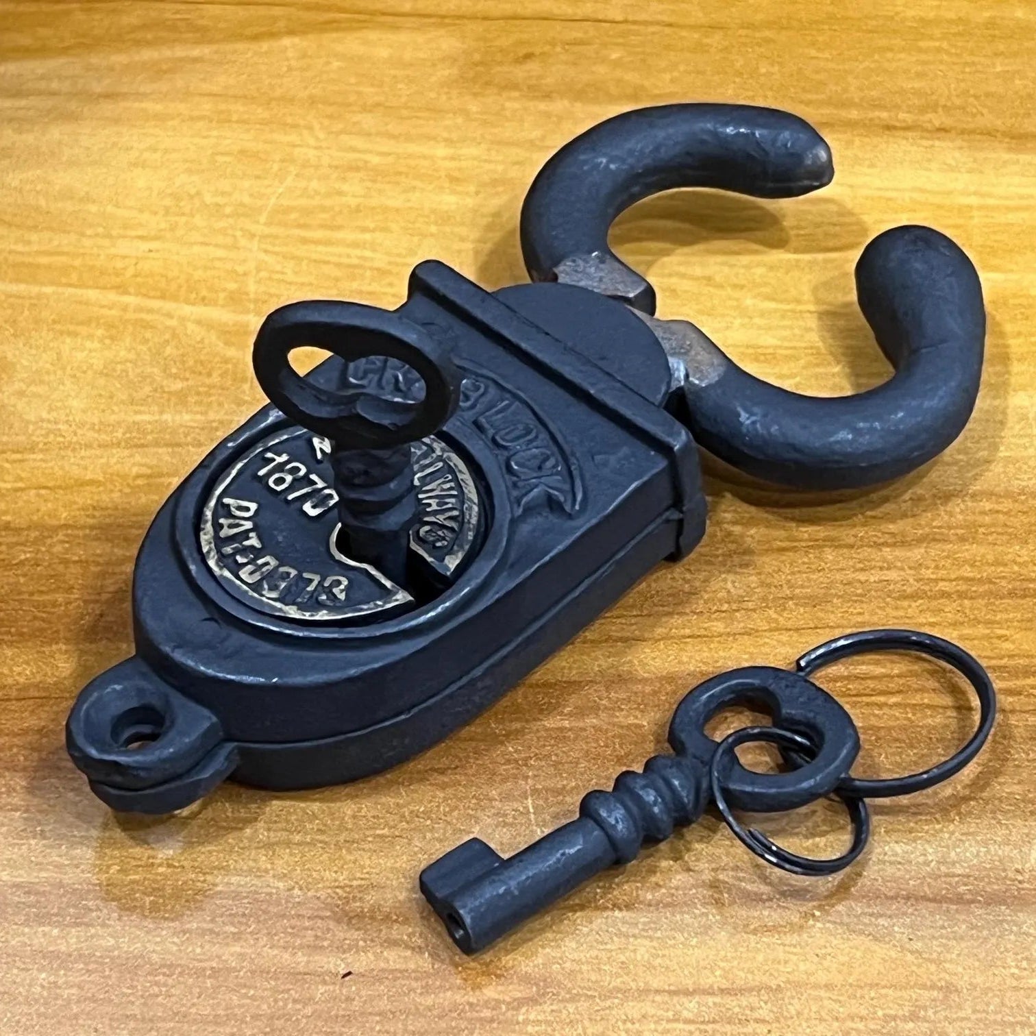 Vintage Cast Iron Crab Padlock - NSW Railways 1870 Antique Nautical Decor