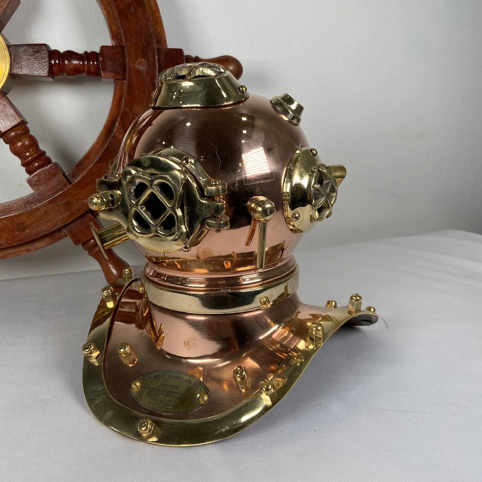Miniature Copper Diving Helmet - Handmade Vintage Nautical Marine Collectible