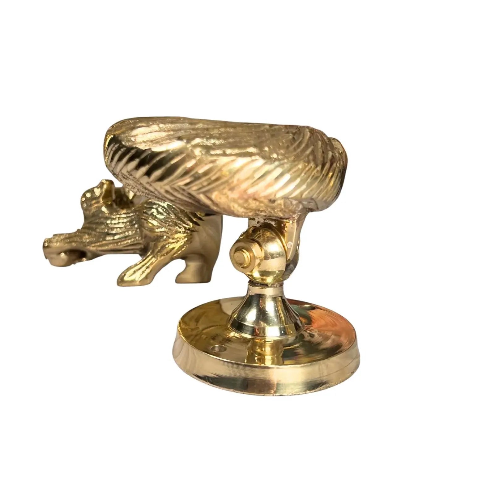 Solid Brass Squirrel Door Knocker - Handmade Rustic Farmhouse Hardware