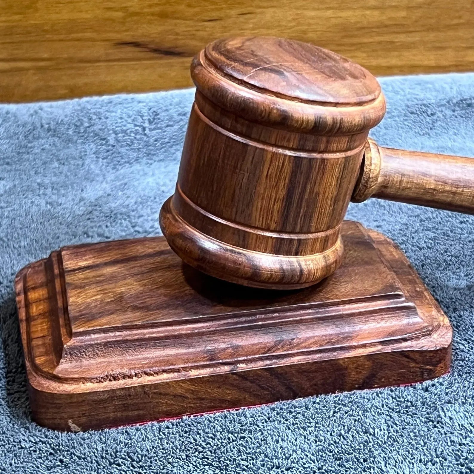 Personalized Wooden Gavel & Sound Block Set - Handcrafted Juducial Gift