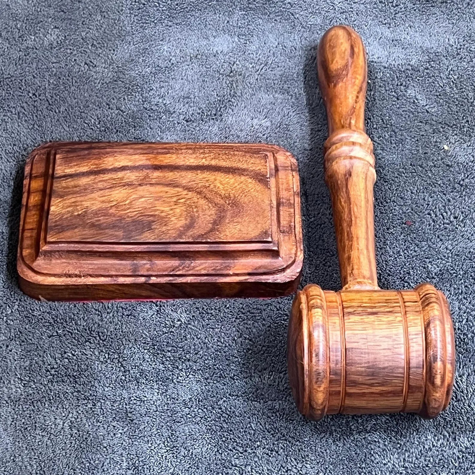 Personalized Wooden Gavel & Sound Block Set - Handcrafted Juducial Gift
