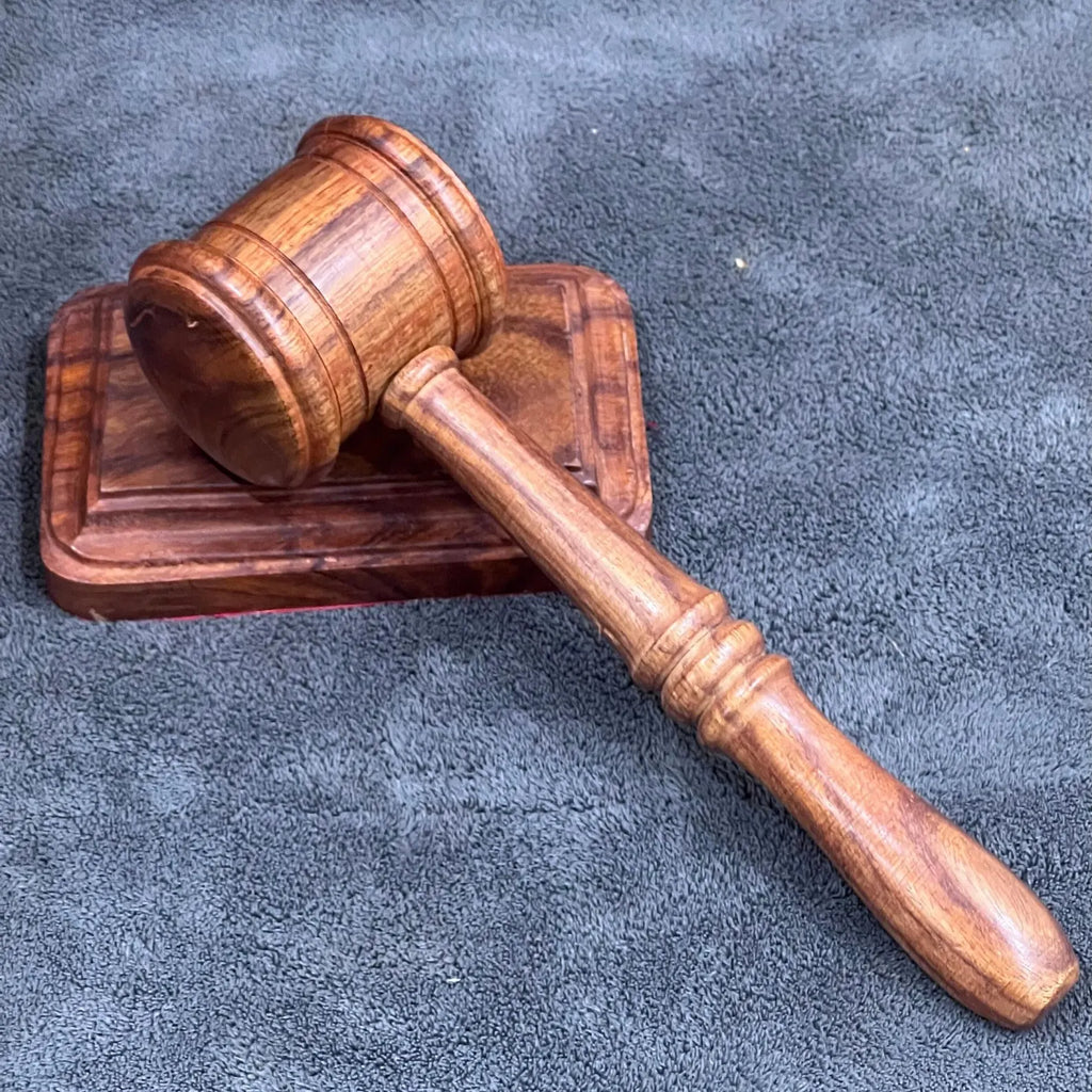 Personalized Wooden Gavel & Sound Block Set - Handcrafted Juducial Gift