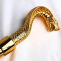 Golden Snake Walking Cane - Brass Handle Steampunk Gothic Collectible