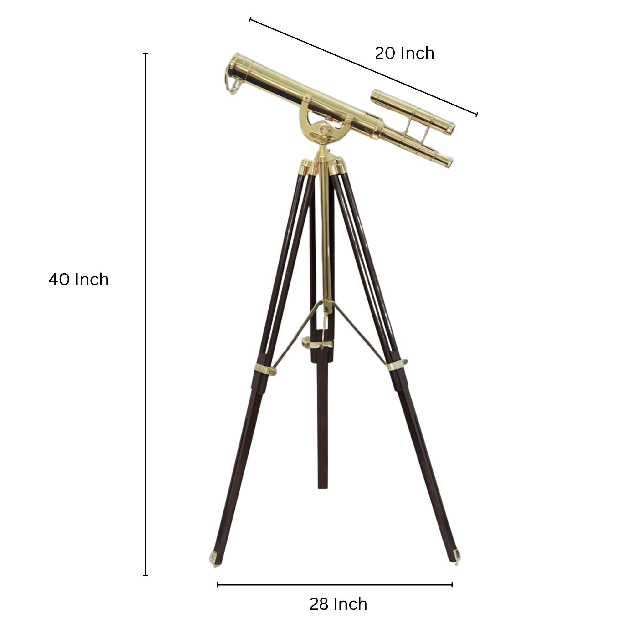 Personalized Brass Spyglass Telescope - Wooden Tripod Victorian Maritime Decor