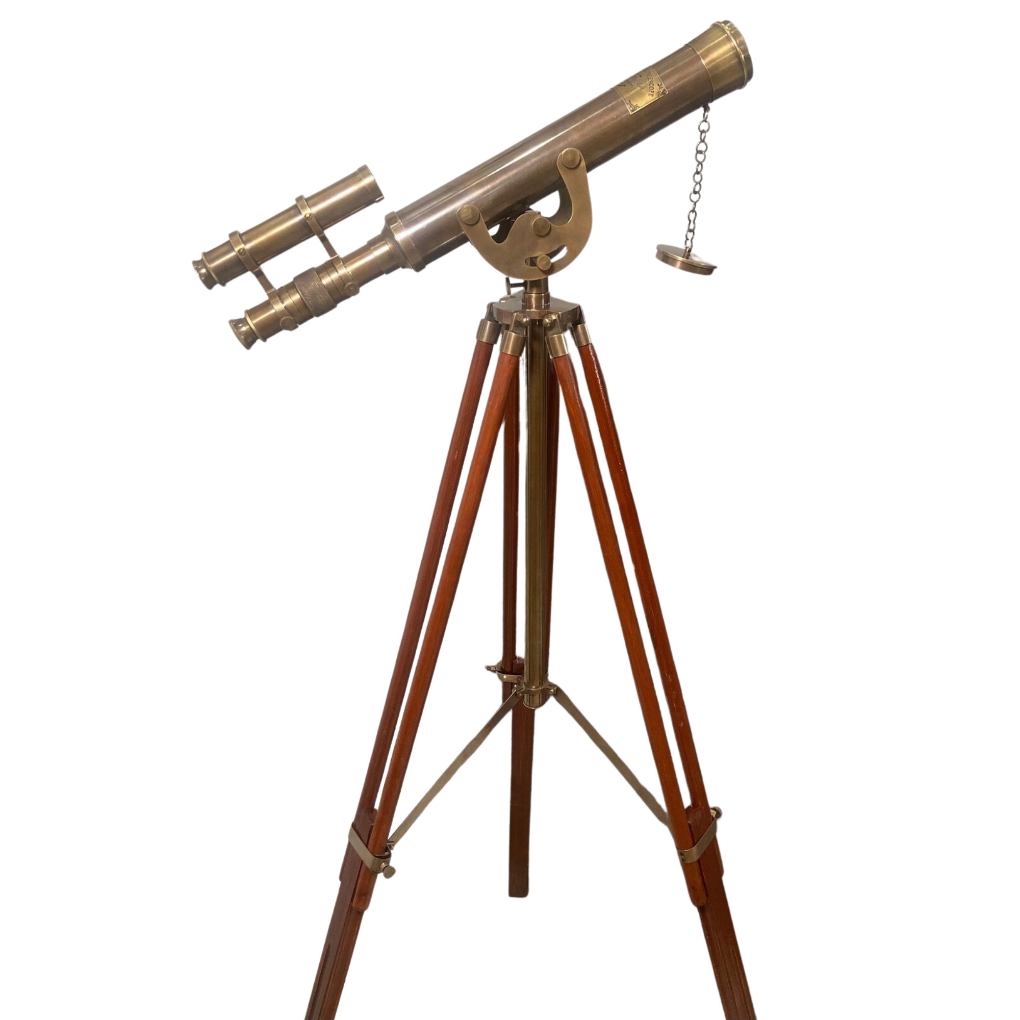 Vintage Marine Spyglass Telescope - Antique Brass Wooden Tripod Nautical Decor